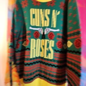 Bravado Green and Red Graphic Crewneck Sweater